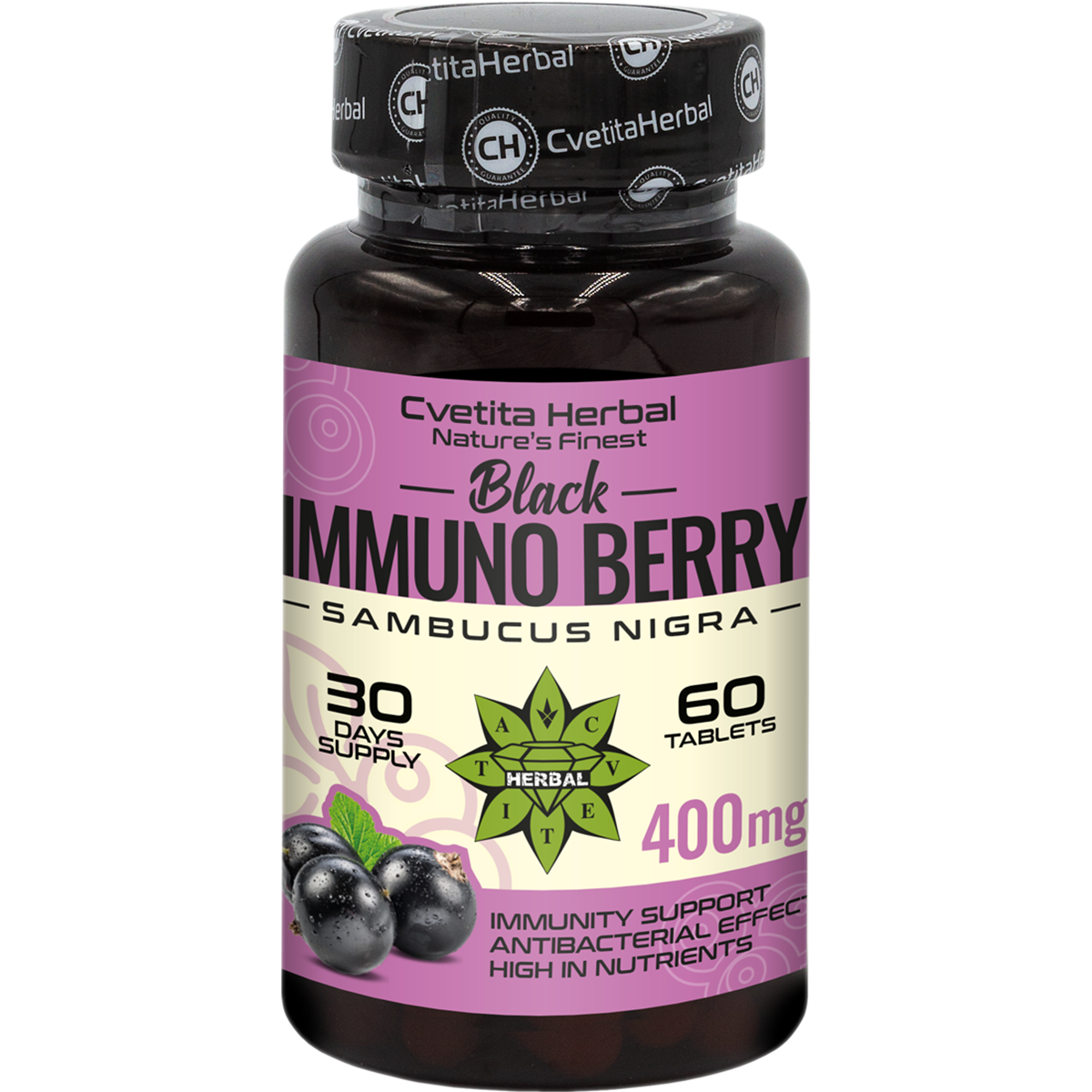 Schwarzer Holunderextrakt - Black Immuno Berry (60 Tabletten)