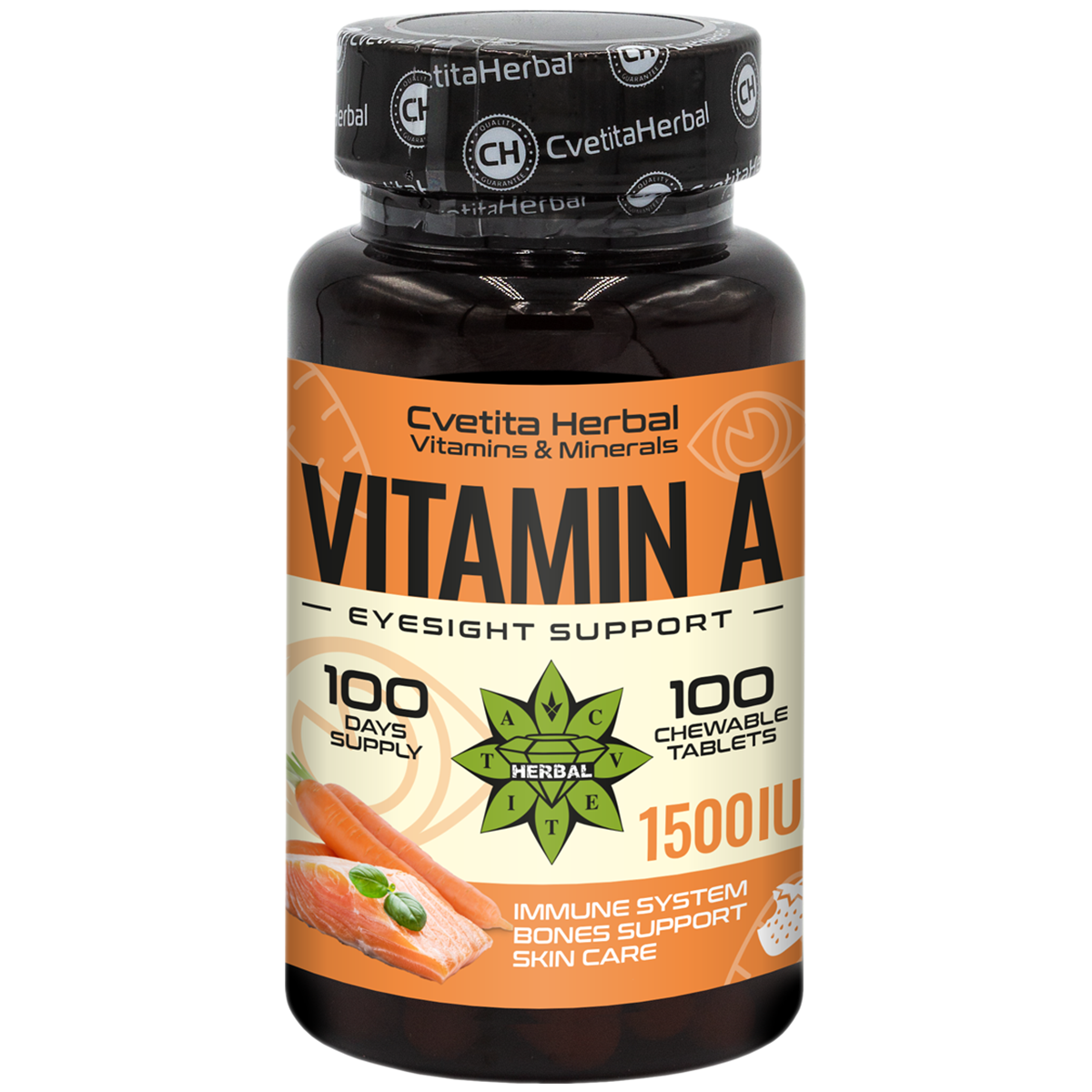 Vitamin A - Kautabletten (100 Tabletten 1500 IE)