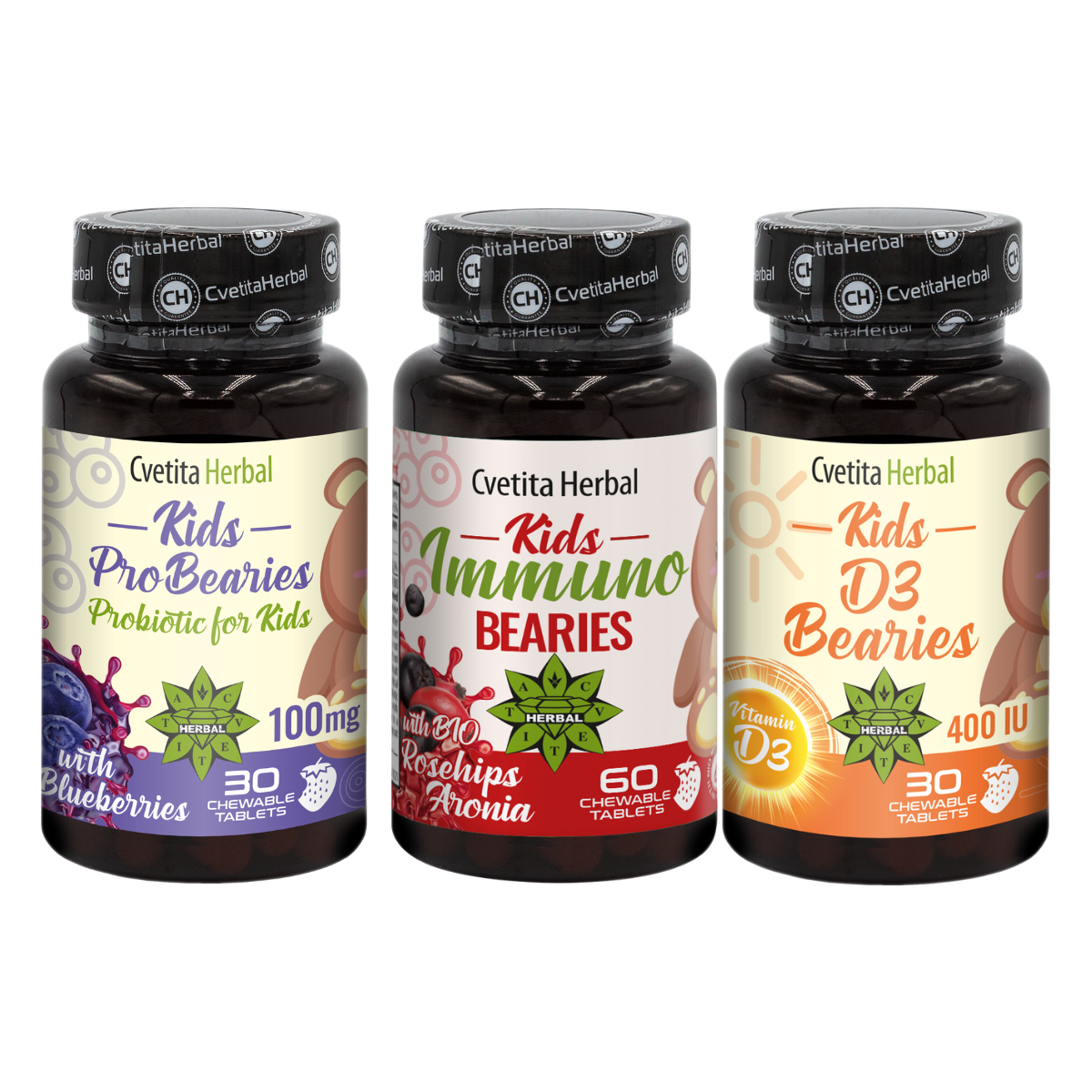 PROMO: Kids Imuno Bearies 30 Tabletten + Kids D3 Bearies 30 Tabletten + Geschenk Kids Pro Bearies 30 Tabletten
