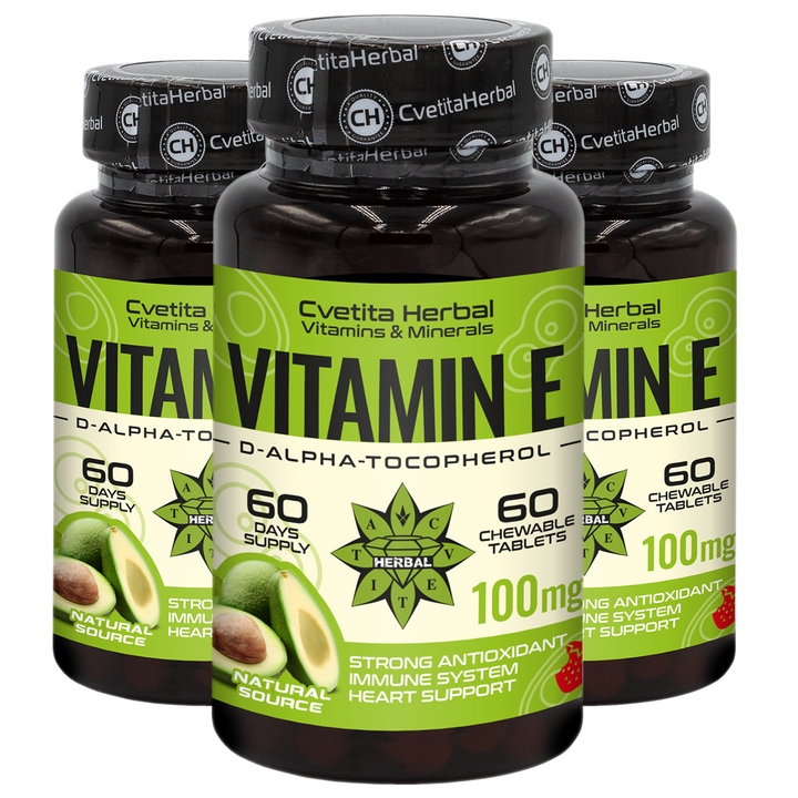 Vitamin E - Kaubar (60 Tabletten x 100 mg)