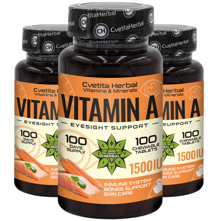 Vitamin A - Kautabletten (100 Tabletten 1500 IE)