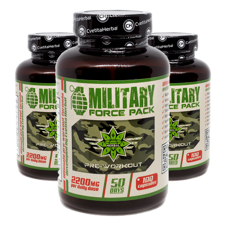 Kräuter und Aminosäuren - Military Force Pack (100 Kaps. x 1100 mg)