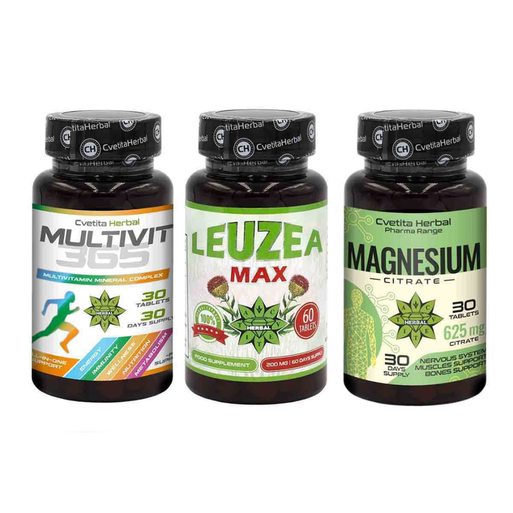 KOMBI-PAKET IMMUNITÄT STÄRKEN - LEVZEA MAX 60 TABLETTEN + MULTIVIT 365 + MAGNESIUM 30 TABLETTEN