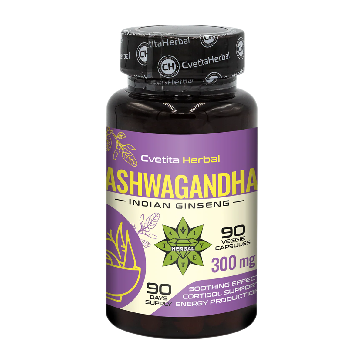 Ashwagandha-Extrakt - Pflanzlich (90 Kapseln x 300 mg)