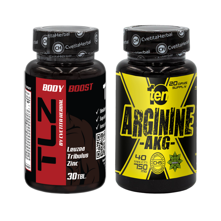 COMBO PAKET: TLZ (Tribulus, Leuzea, Zink) + TEN Arginine 40 Tabletten