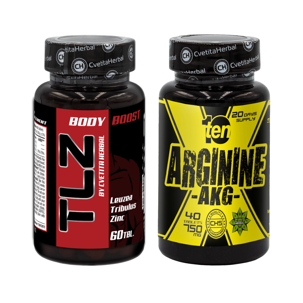COMBO PAKET: TLZ (Tribulus, Leuzea, Zink) + TEN Arginine 40 Tabletten