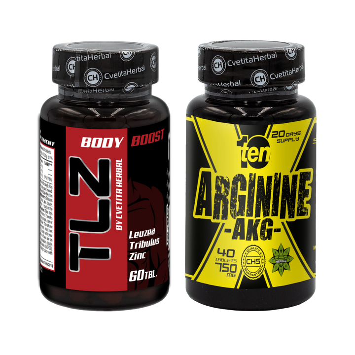 COMBO PAKET: TLZ (Tribulus, Leuzea, Zink) + TEN Arginine 40 Tabletten