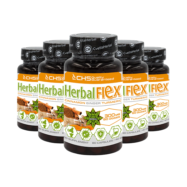 Kurkuma, Ingwer, Ceylon-Zimt - Herbal Flex (80 Kapseln x 300mg) - Herbal Flex