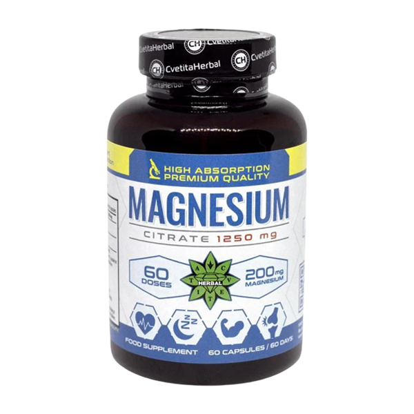 Magnesiumcitrat (60 Kapseln x 1250 mg)