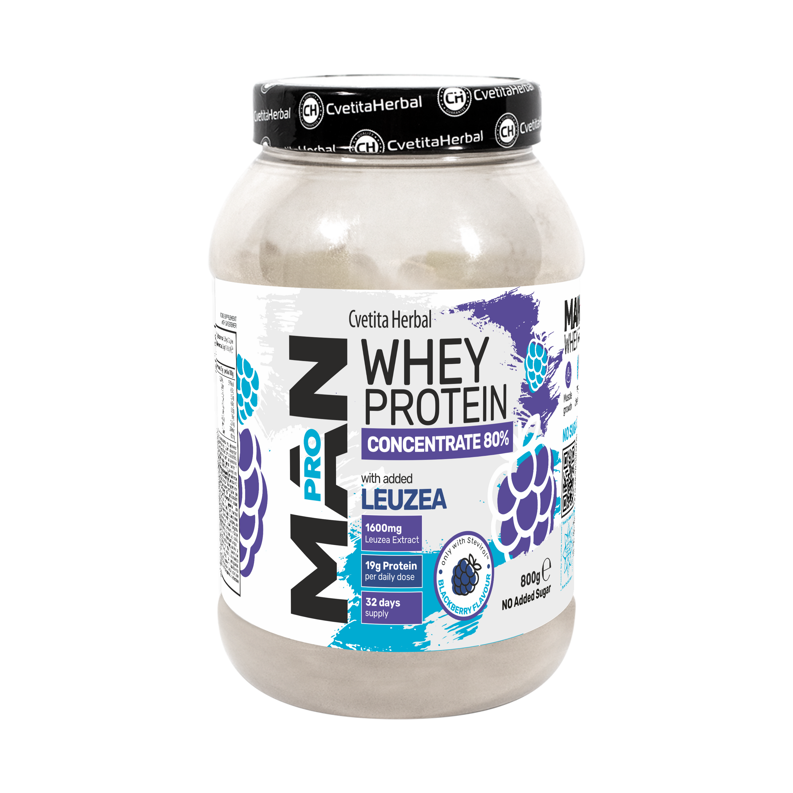 Molkenprotein mit Leuzea und Papaya-Enzymen - MAN PRO WHEY CONCENTRATE (800 gr)