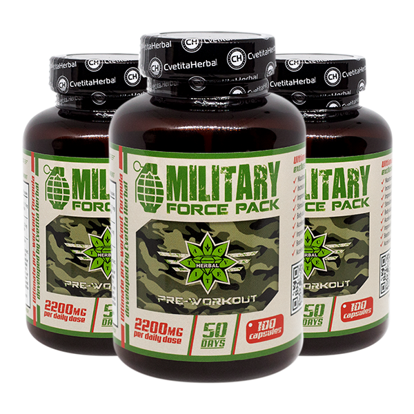 Kräuter und Aminosäuren - Military Force Pack (100 Kaps. x 1100 mg)