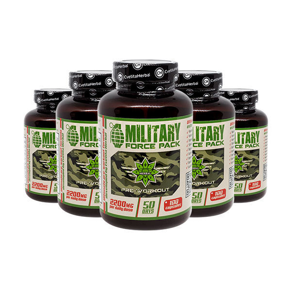 Kräuter und Aminosäuren - Military Force Pack (100 Kaps. x 1100 mg)