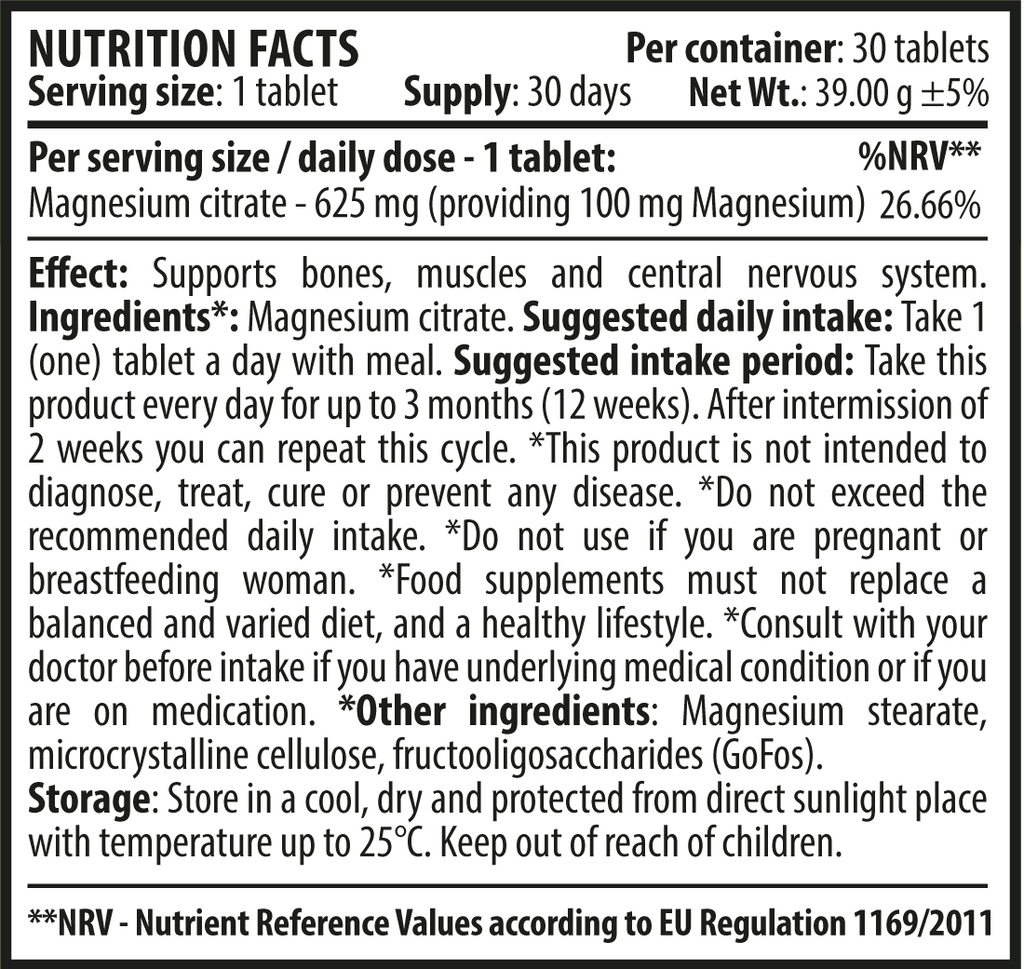 Magnesium Citrat 30 Tabletten