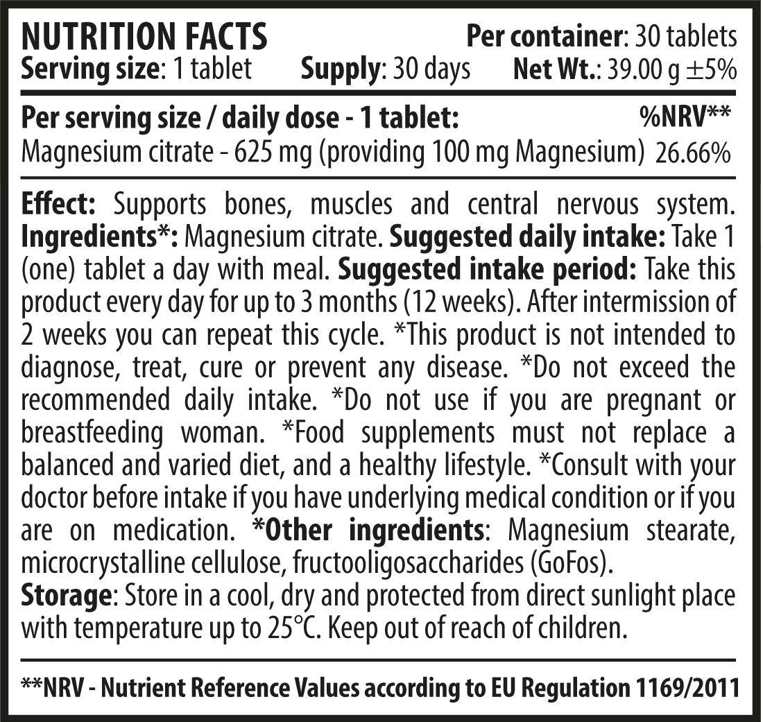 Magnesium Citrat 30 Tabletten