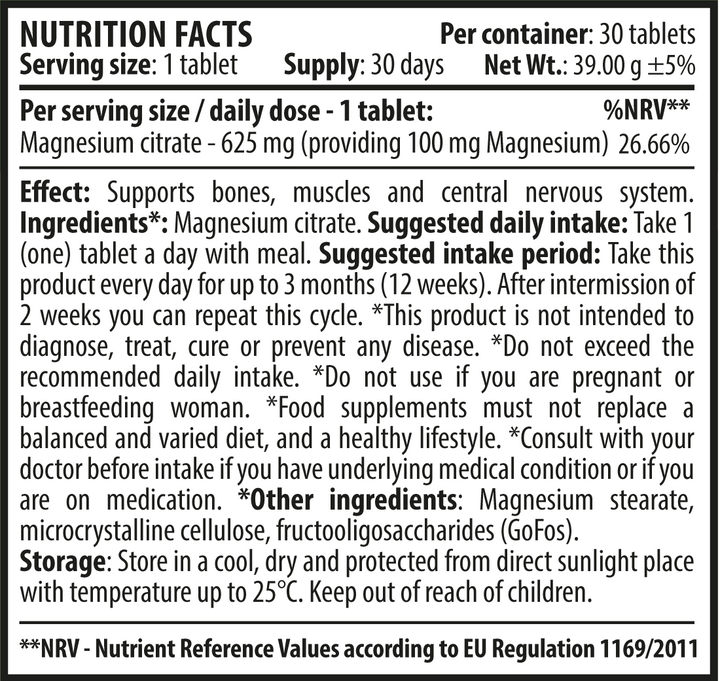 Magnesium Citrat 30 Tabletten