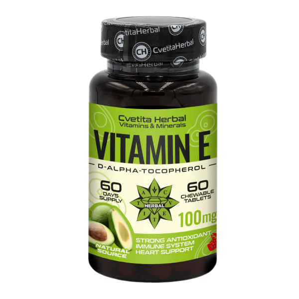 Vitamin E - Kaubar (60 Tabletten x 100 mg)