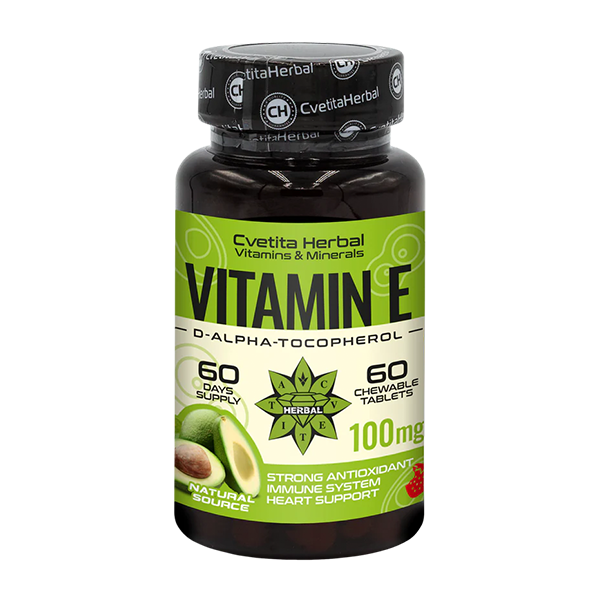 Vitamin E - Kaubar (60 Tabletten x 100 mg)
