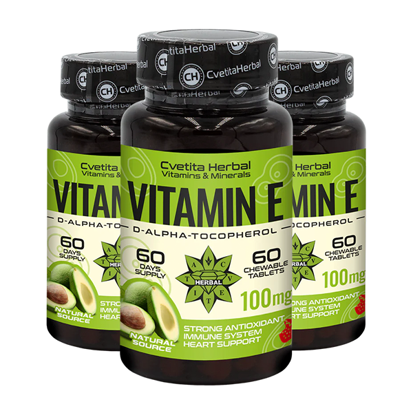 Vitamin E - Kaubar (60 Tabletten x 100 mg)