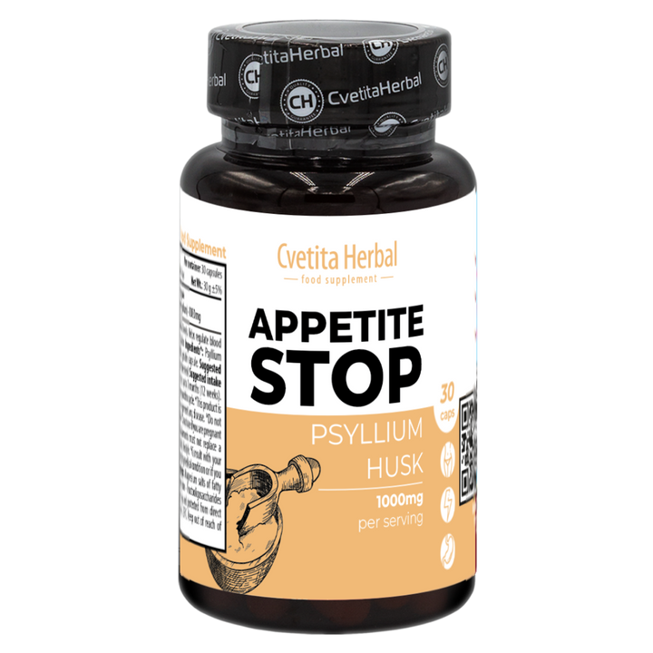 Apfelessig "Weißer Wegerich (Psyllium)" - Appetite Stop (30 Kapseln x 1000 mg)