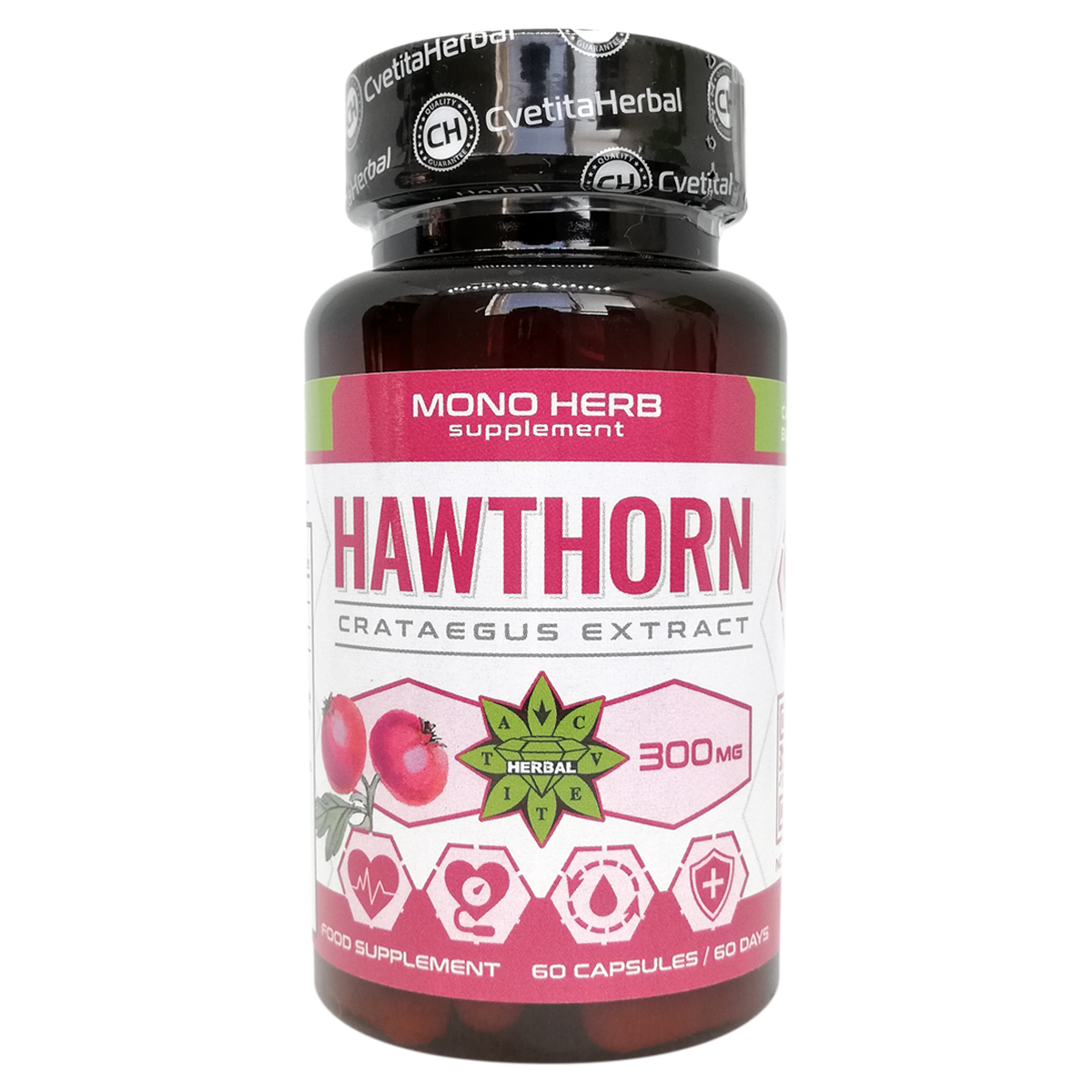 Weißdorn-Extrakt - Hawthorn (60 Kapseln x 300 mg)