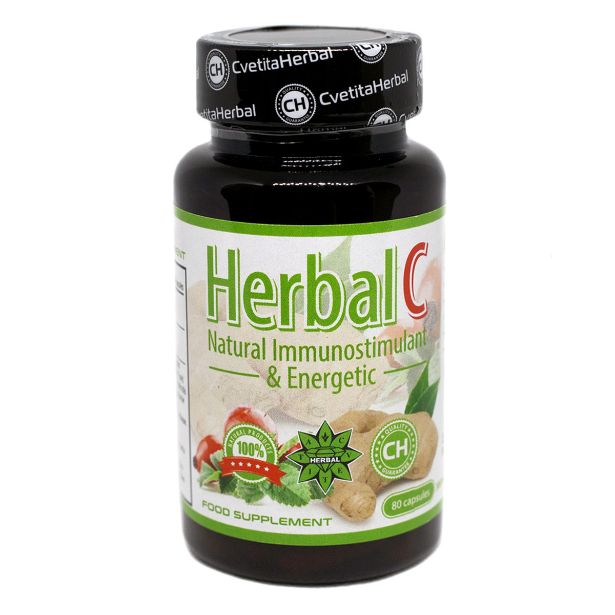 Vitamin C und Ingwer - Herbal C (80 Kapseln x 300 mg)
