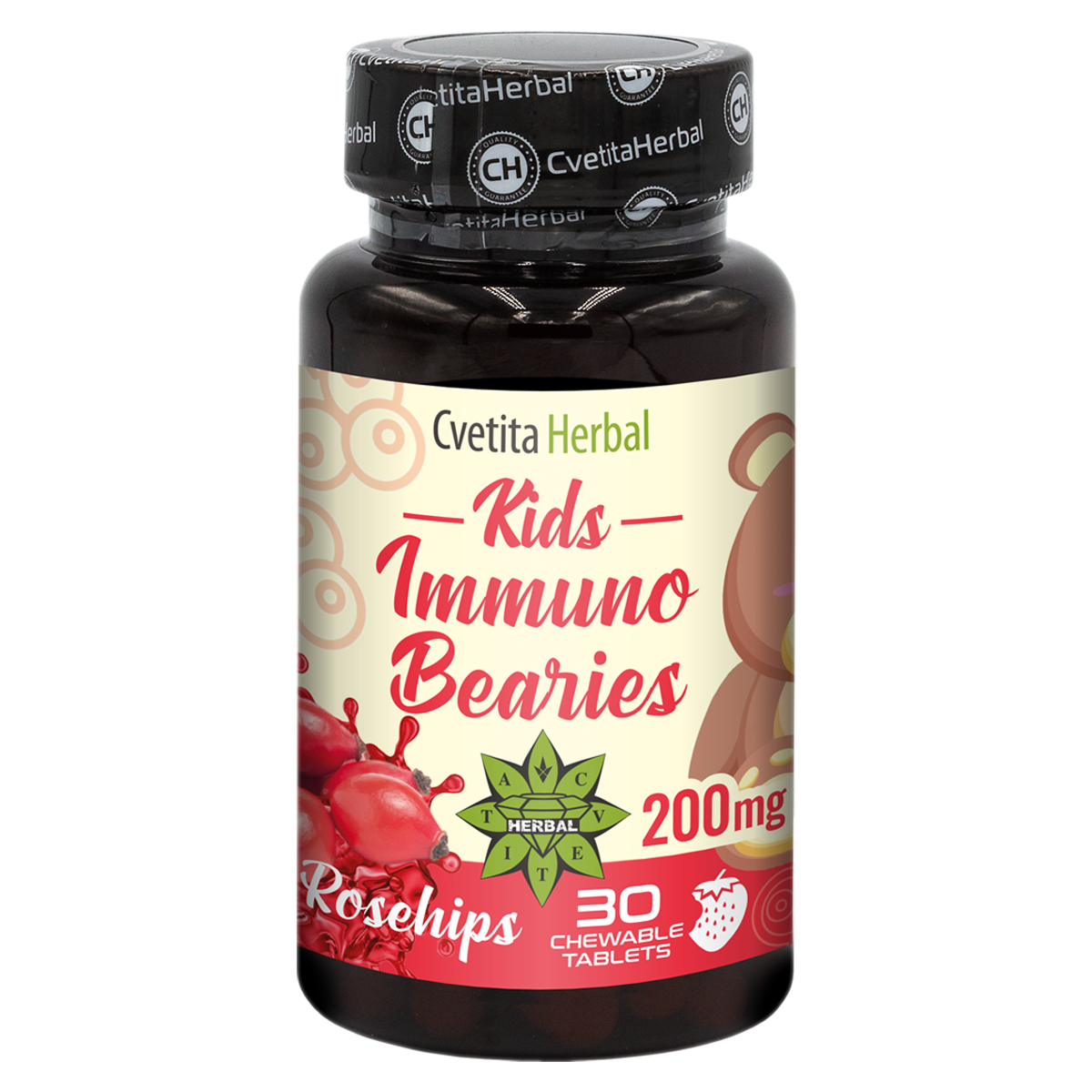 Kinder-Immunstimulans "Hagebutte" - Kids Immuno Bearies (30 Tabletten)