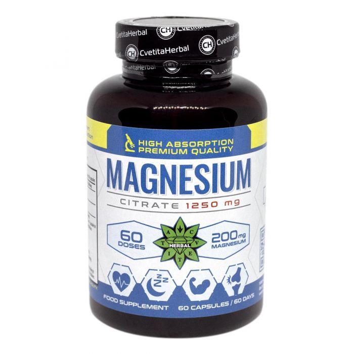 Magnesiumcitrat (60 Kapseln x 1250 mg)
