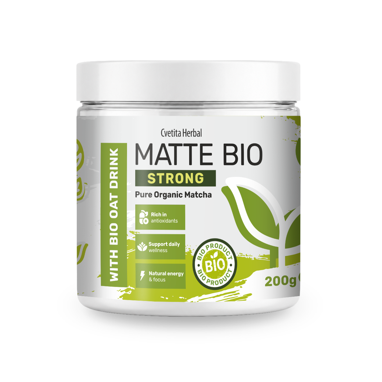 Matte Bio Strong - Bio-Matcha-Pulver 200 g von Cvetita Herbal