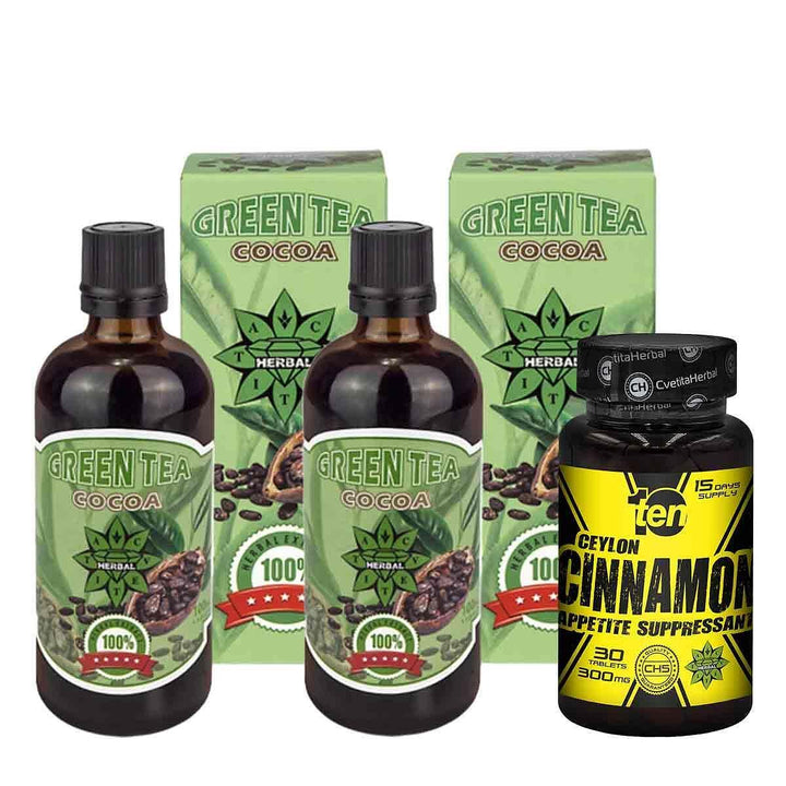 Grüner Tee + Kakao - Grüner Tee mit Kakao 2 Stück + Geschenk Ten/10 Zimt